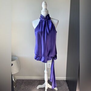 Dress Barn Purple Satin Sleeveless Blouse - Size L